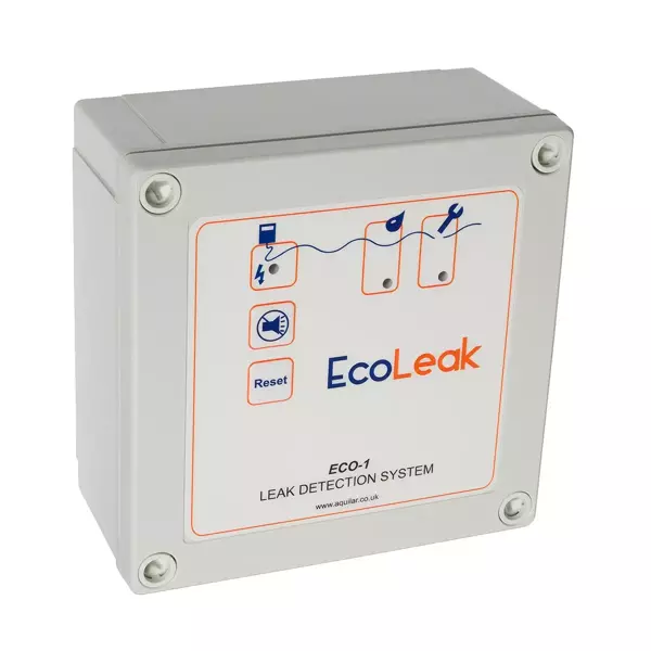 EcoLeak ECO-SC-1 - Panel alarmowy sygnalizujący wycieki wody, 1 strefa, maksymalnie 30 m, przekaźniki x 2