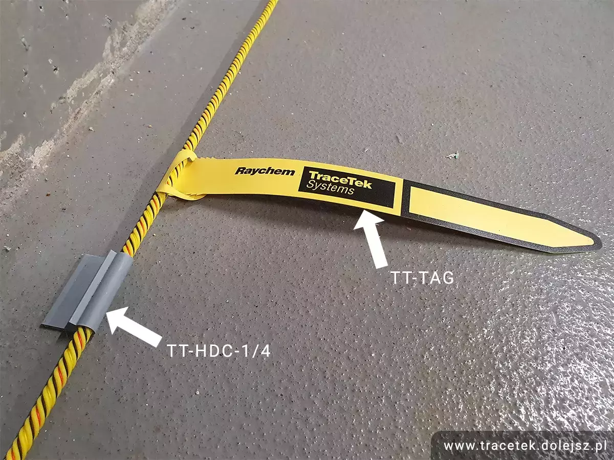 TraceTek TT1000-15M/50FT-PC przewód sensorowy do wykrywania wycieków wody, glikolu | montaż na płaskich powierzchniach | 15 m | złącza PC