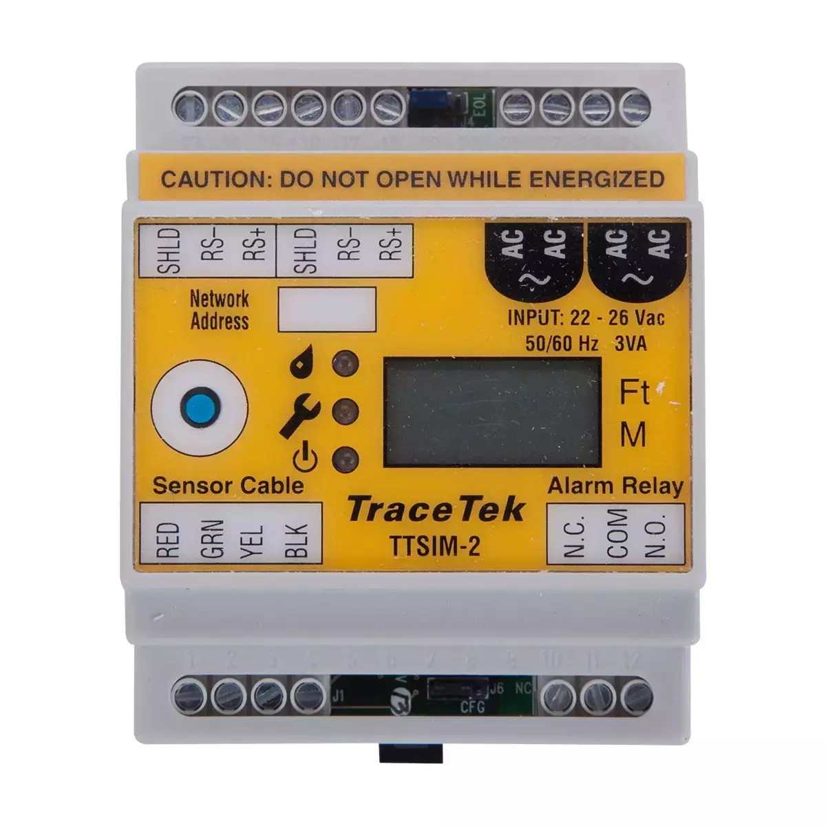 TraceTek TTSIM-2-12VDC moduł alarmowy | 150 m | przekaźnik x 1 | LCD