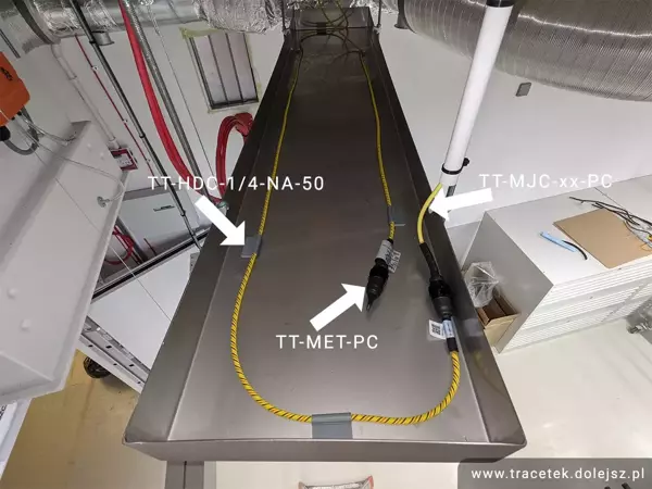 TraceTek TT1000-15M/50FT-PC przewód sensorowy do wykrywania wycieków wody, glikolu | montaż na płaskich powierzchniach | 15 m | złącza PC